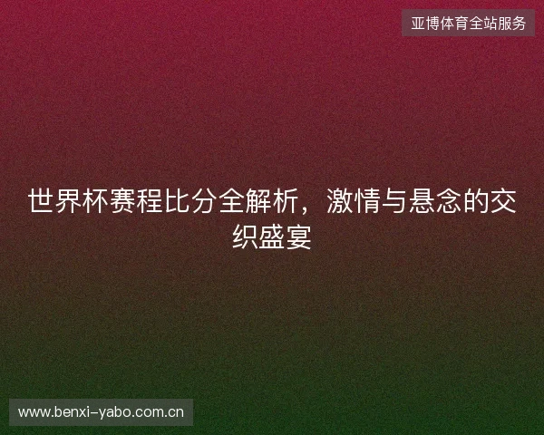 世界杯赛程比分全解析，激情与悬念的交织盛宴